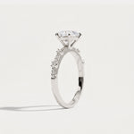 Hannah | Oval Lab Diamond Scalloped Pavé Engagement Ring - Rings