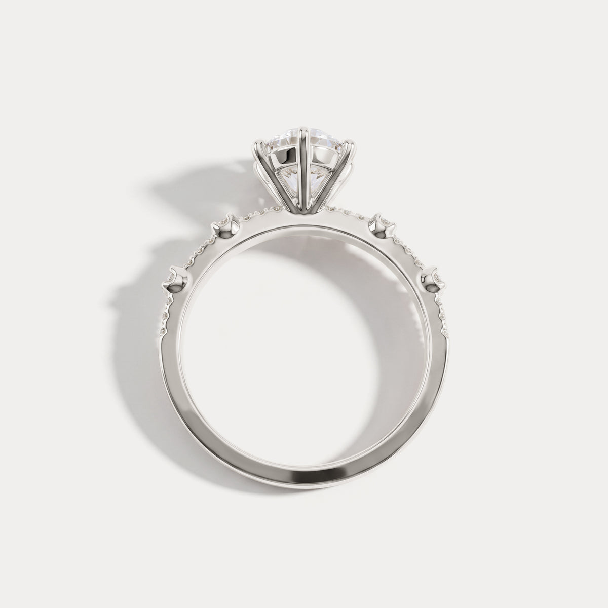 Hannah | Oval Lab Diamond Scalloped Pavé Engagement Ring - Rings