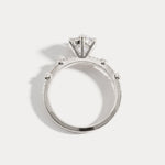 Hannah | Oval Lab Diamond Scalloped Pavé Engagement Ring - Rings