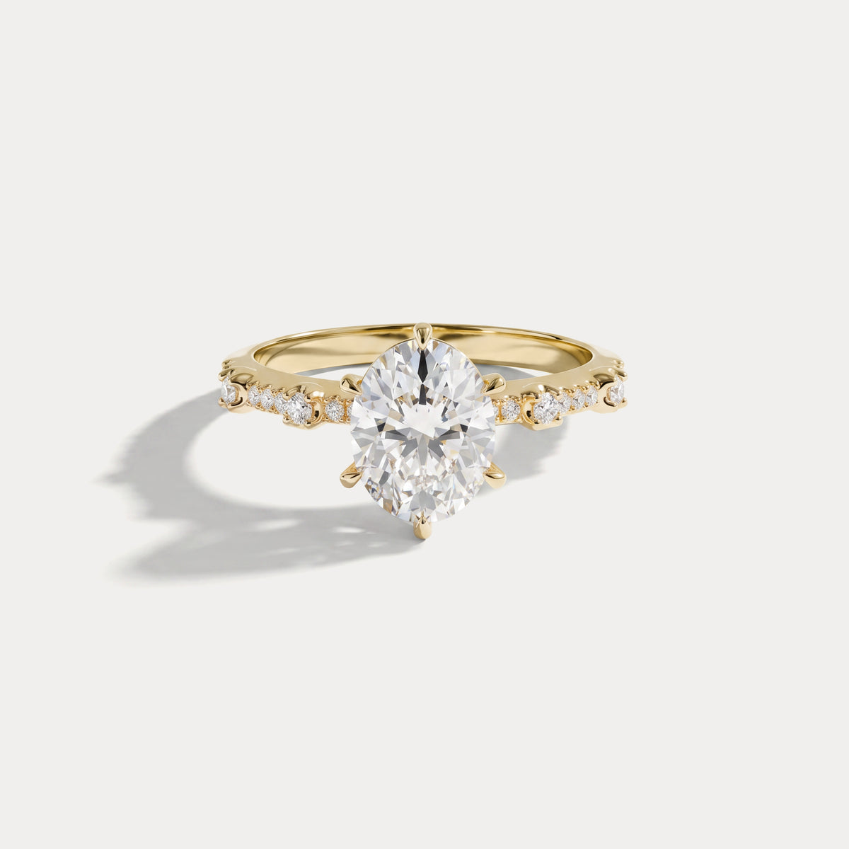 Hannah | Oval Lab Diamond Scalloped Pavé Engagement Ring - Rings