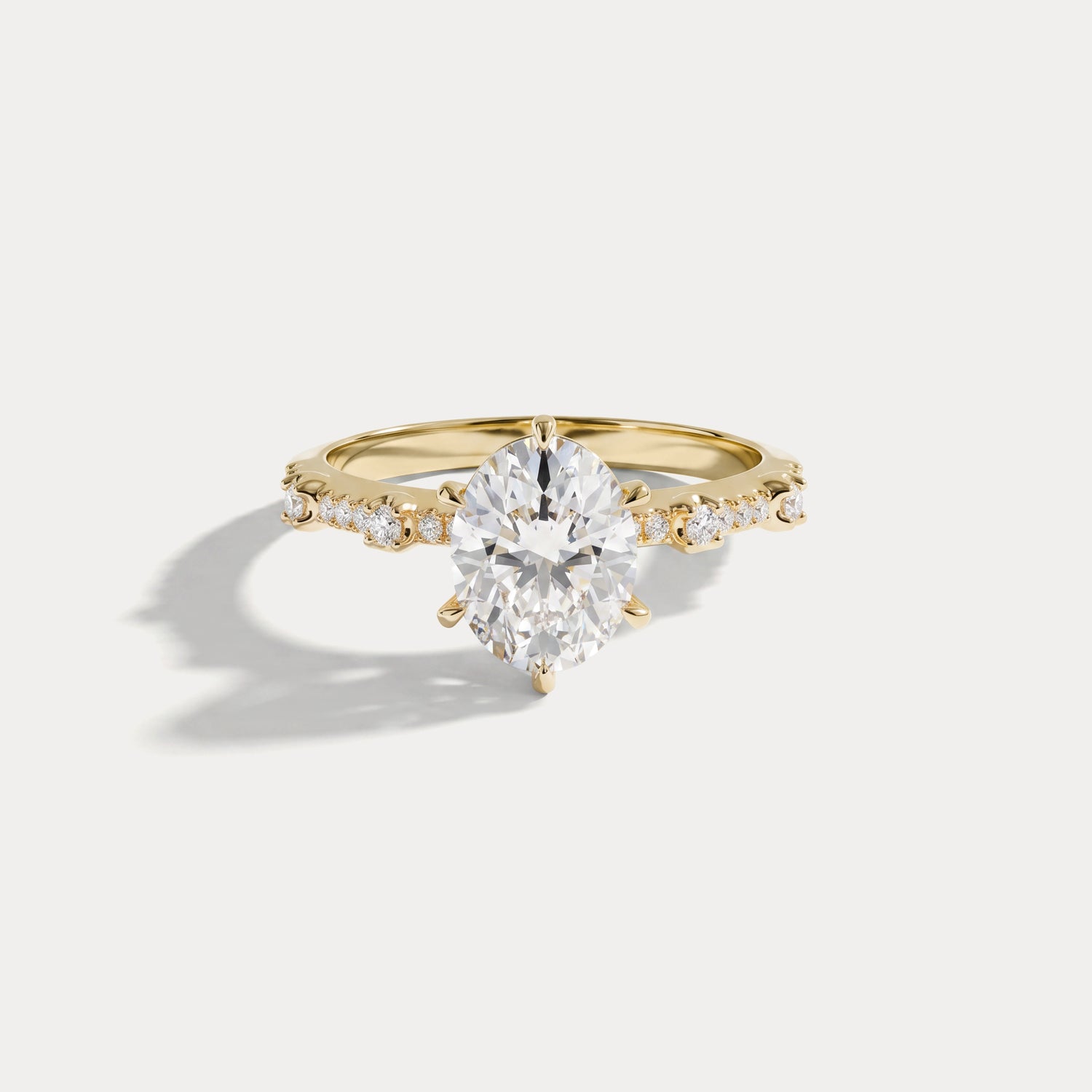 Hannah | Oval Lab Diamond Scalloped Pavé Engagement Ring - Rings
