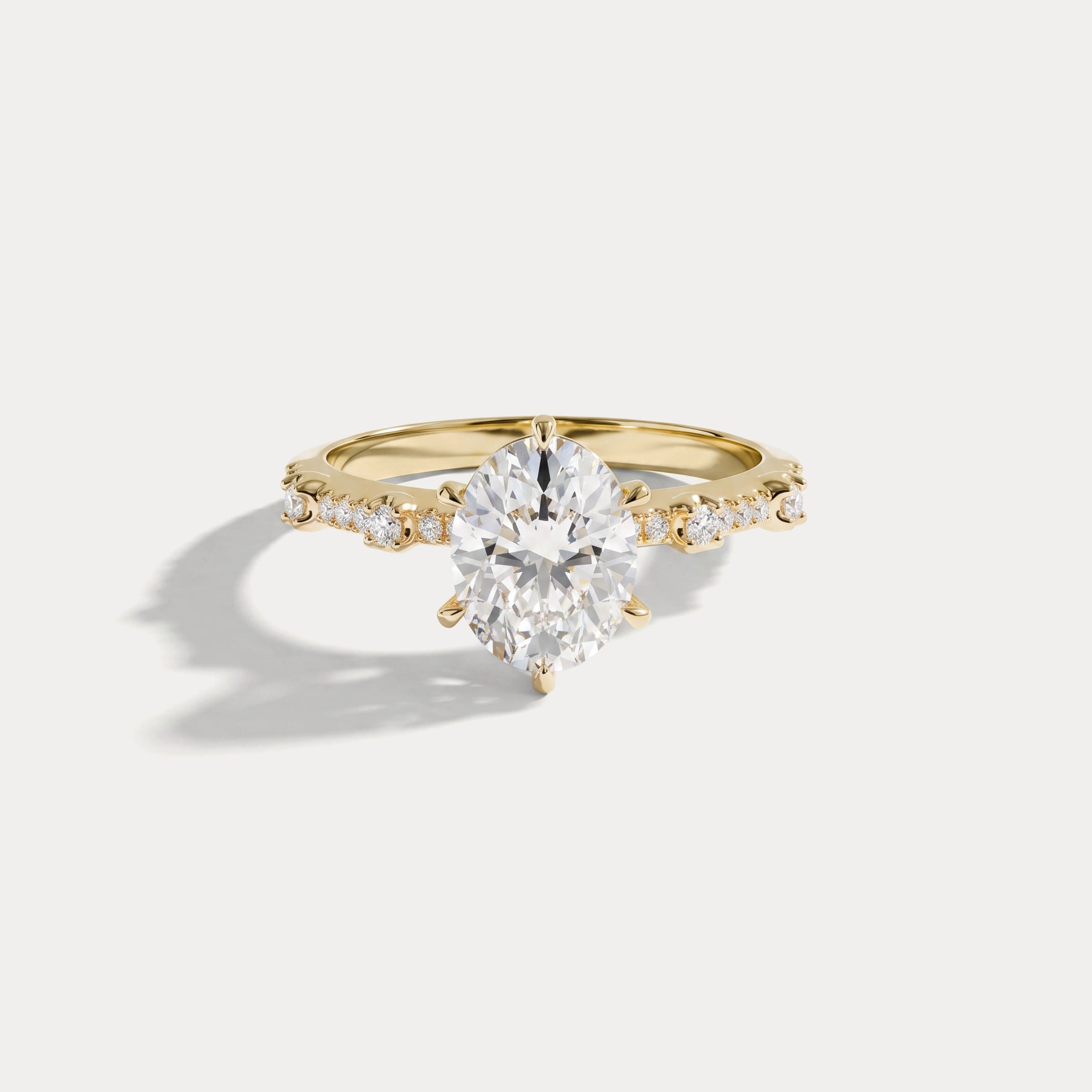 Hannah | Oval Lab Diamond Scalloped Pavé Engagement Ring - Rings