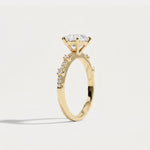 Hannah | Oval Lab Diamond Scalloped Pavé Engagement Ring - Rings