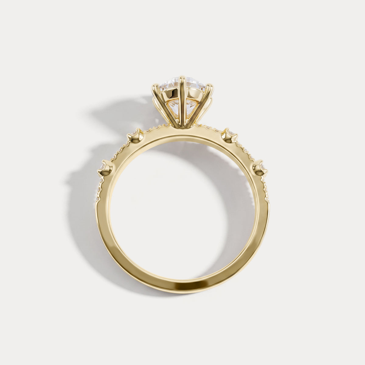 Hannah | Oval Lab Diamond Scalloped Pavé Engagement Ring - Rings