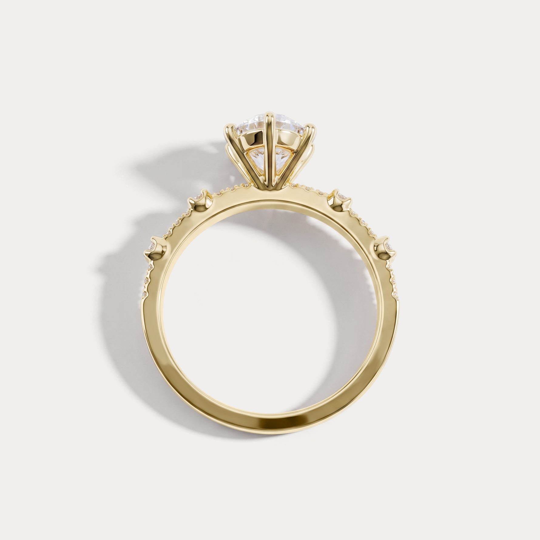 Hannah | Oval Lab Diamond Scalloped Pavé Engagement Ring - Rings