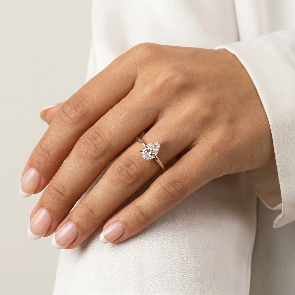 Elise丨1CT Pear Cut Lab Diamond Engagement Ring In 14K Gold - Rings