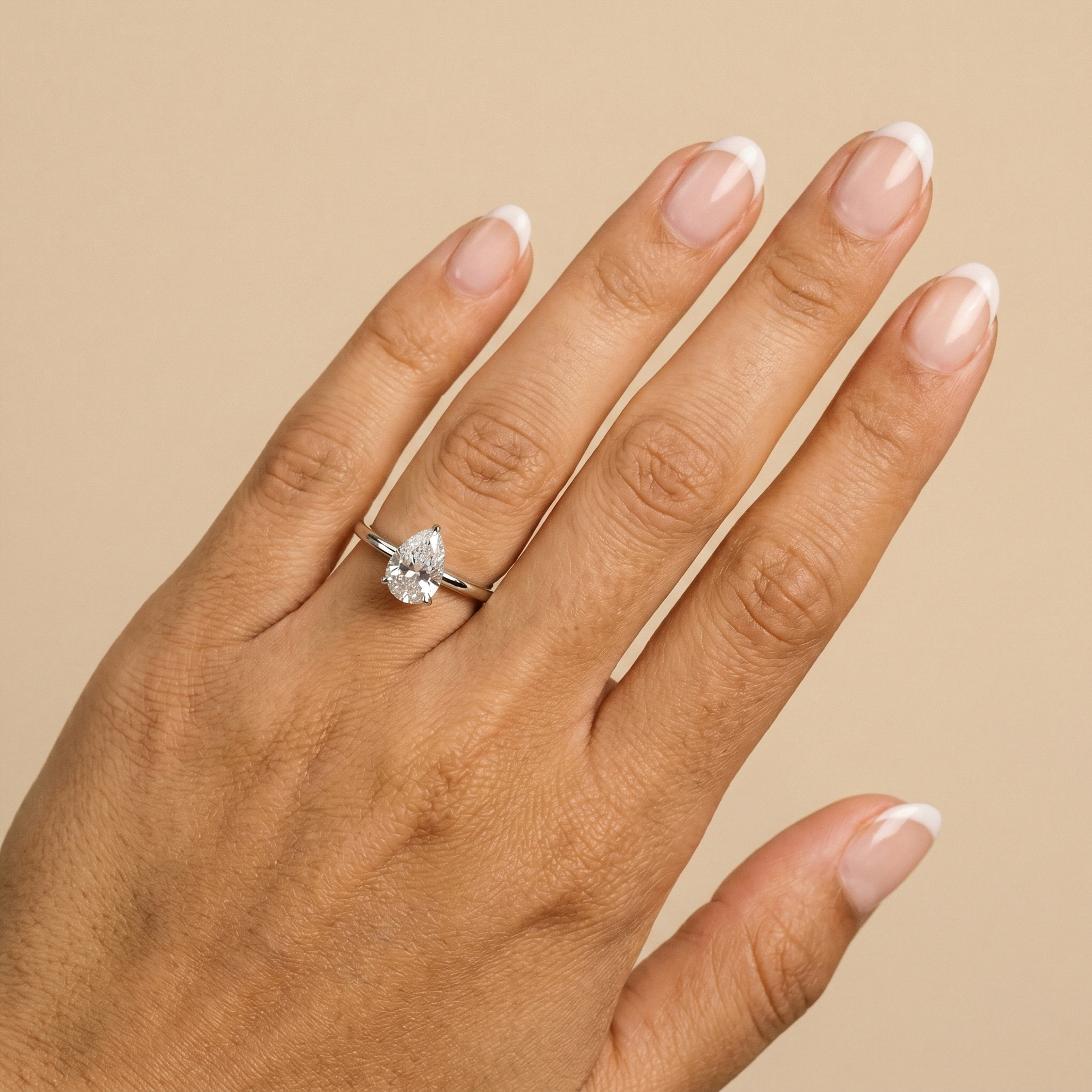 Elise丨1CT Pear Cut Lab Diamond Engagement Ring In 14K Gold - Rings
