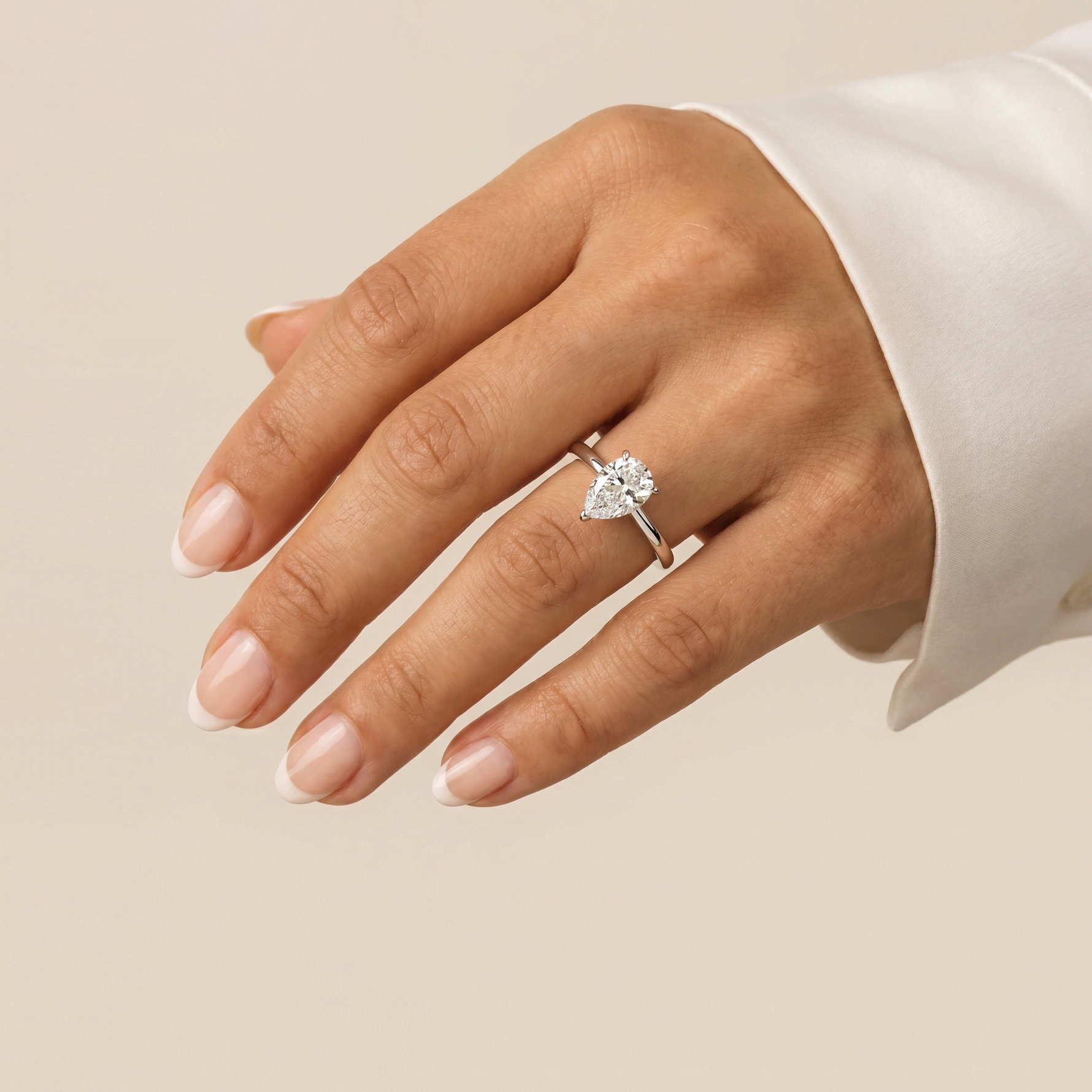 Elise丨1CT Pear Cut Lab Diamond Engagement Ring In 14K Gold - Rings