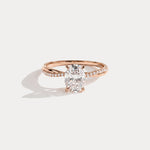 Amara丨1CT Oval Cut Lab Diamond Twisted Engagement Ring In Solid Gold/Platinum - Rings