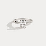 Amara丨1CT Oval Cut Lab Diamond Twisted Engagement Ring In Solid Gold/Platinum - Rings