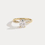Amara丨1CT Oval Cut Lab Diamond Twisted Engagement Ring In Solid Gold/Platinum - Rings