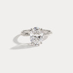 Amara丨2CT Oval Cut Lab Diamond Twisted Engagement Ring In Solid Gold/Platinum - Rings