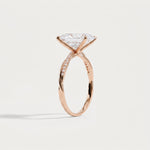 Amara丨3CT Oval Cut Lab Diamond Twisted Engagement Ring In Solid Gold/Platinum - Rings