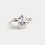Amara丨3CT Oval Cut Lab Diamond Twisted Engagement Ring In Solid Gold/Platinum - Rings