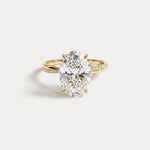 Amara丨3CT Oval Cut Lab Diamond Twisted Engagement Ring In Solid Gold/Platinum - Rings