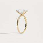 Amara丨3CT Oval Cut Lab Diamond Twisted Engagement Ring In Solid Gold/Platinum - Rings