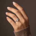 Melina丨Oval Cut Pave Solitaire 1CT Lab Grown Engagement Ring - Rings