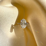 Melina丨Oval Cut Pave Solitaire 3CT Lab Grown Engagement Ring - Rings