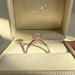 Melina丨Oval Cut Pave Solitaire 2CT Lab Grown Engagement Ring - Rings