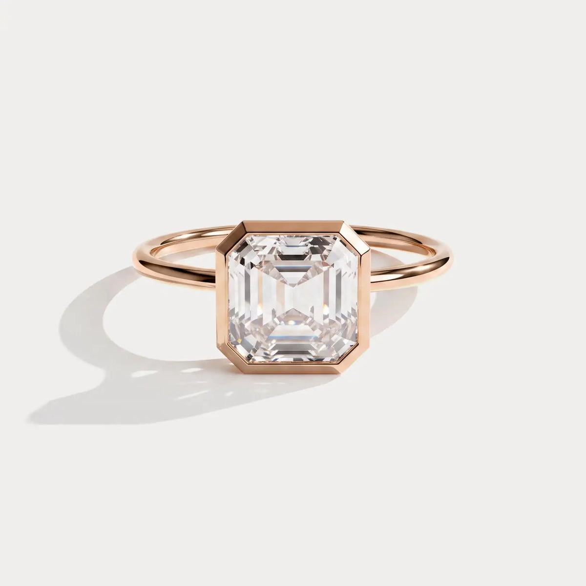 Loretta丨Asscher Lab Diamond Hidden Accent Engagement Ring - Rings