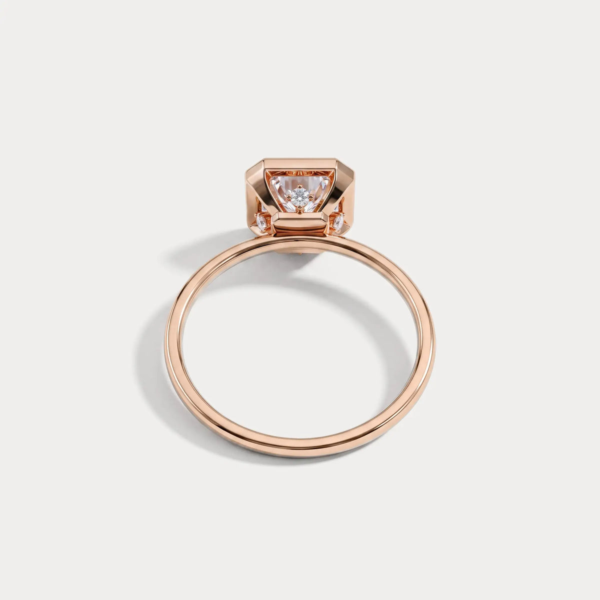 Loretta丨Asscher Lab Diamond Hidden Accent Engagement Ring - Rings