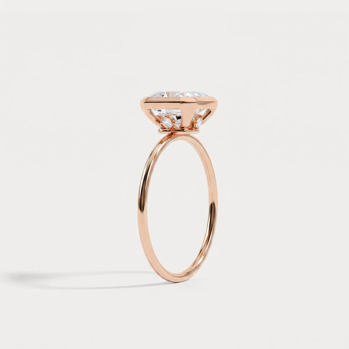 Loretta丨Asscher Lab Diamond Hidden Accent Engagement Ring - Rings