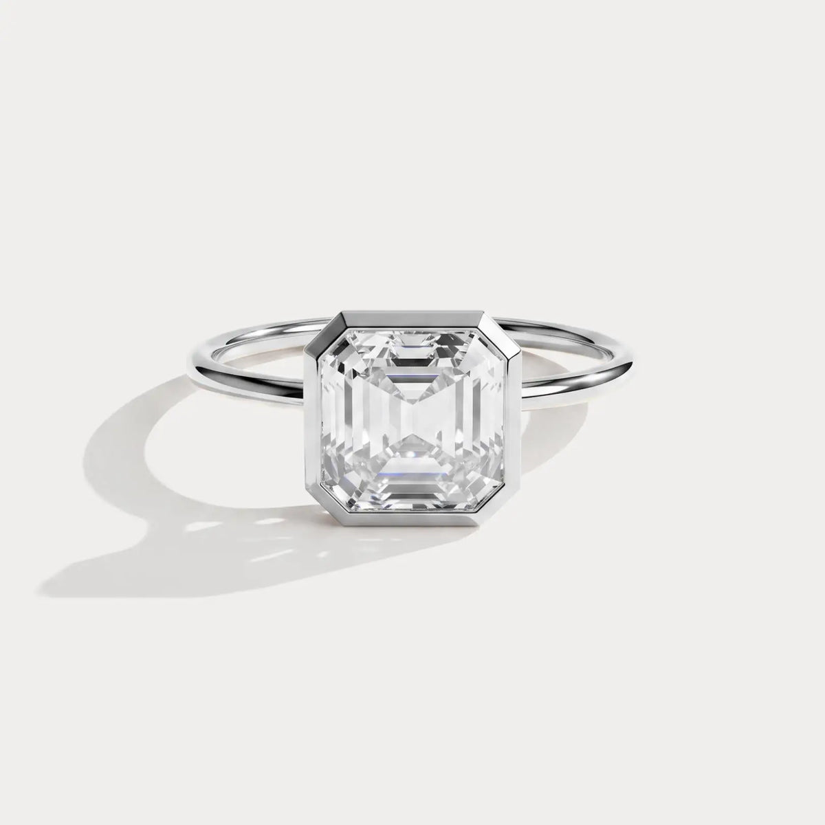 Loretta丨Asscher Lab Diamond Hidden Accent Engagement Ring - Rings