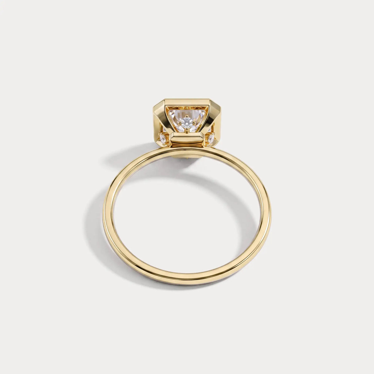 Loretta丨Asscher Lab Diamond Hidden Accent Engagement Ring - Rings