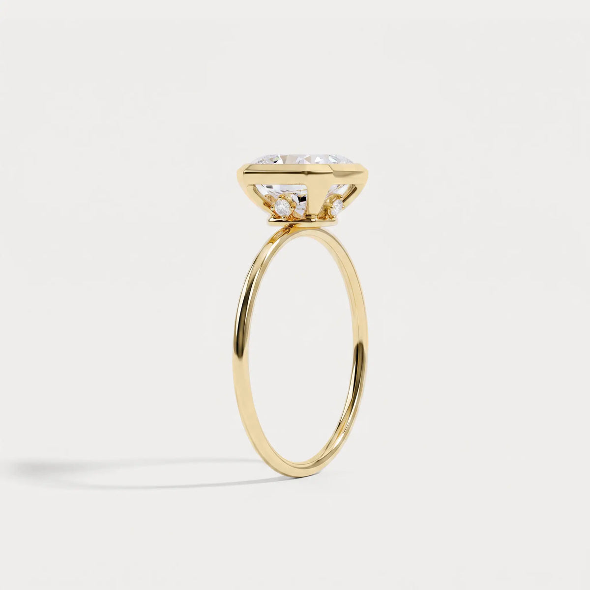 Loretta丨Asscher Lab Diamond Hidden Accent Engagement Ring - Rings