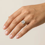 Loretta丨Asscher Lab Diamond Hidden Accent Engagement Ring - Rings