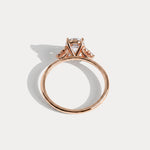 Juliette丨1CT Pear Cut Lab Grown Diamond Cluster Ring with Round Accents in 14K Gold/Platinum - Rings