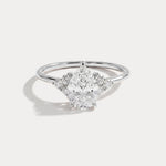 Juliette丨1CT Pear Cut Lab Grown Diamond Cluster Ring with Round Accents in 14K Gold/Platinum - Rings