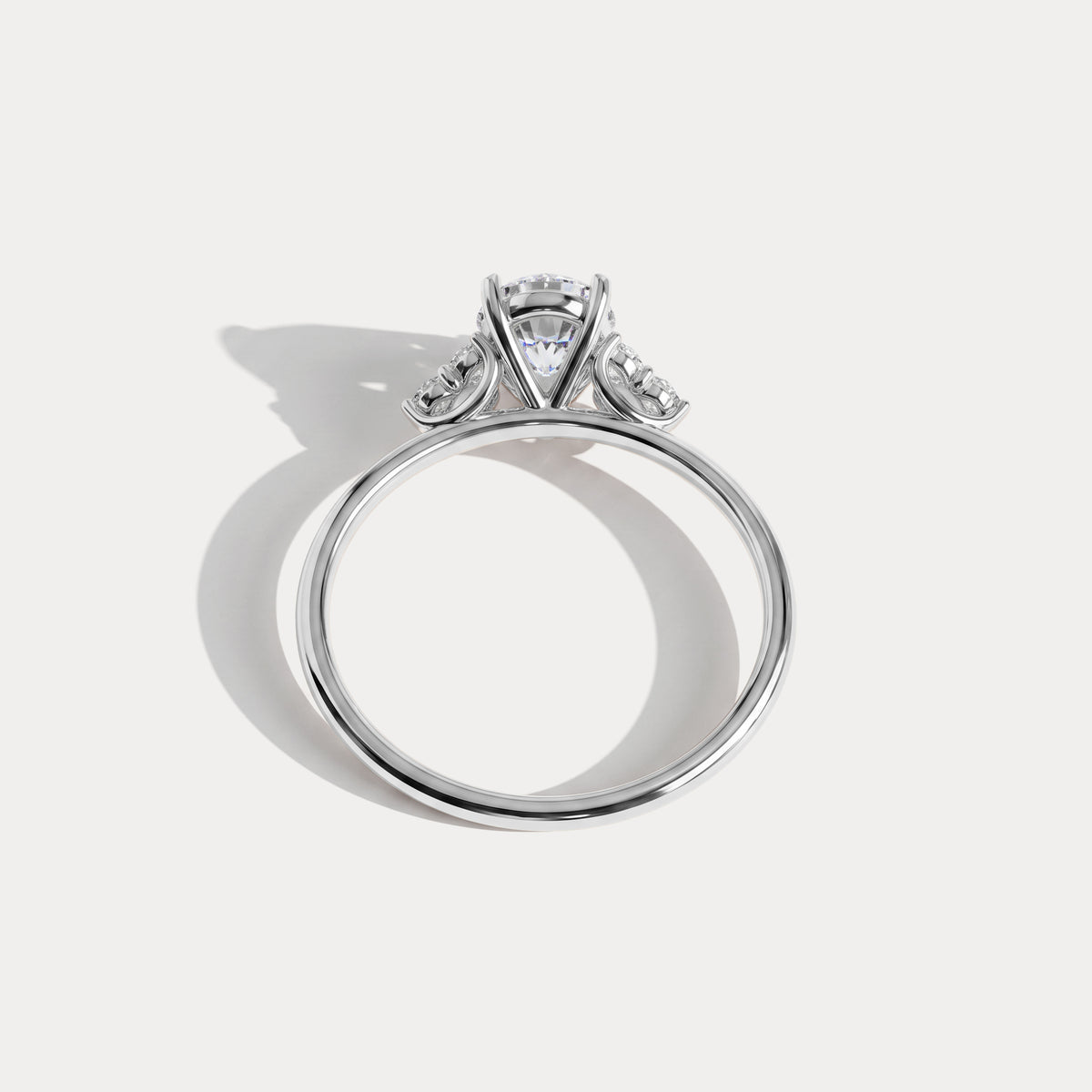 Juliette丨1CT Pear Cut Lab Grown Diamond Cluster Ring with Round Accents in 14K Gold/Platinum - Rings