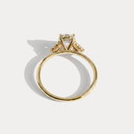 Juliette丨1CT Pear Cut Lab Grown Diamond Cluster Ring with Round Accents in 14K Gold/Platinum - Rings