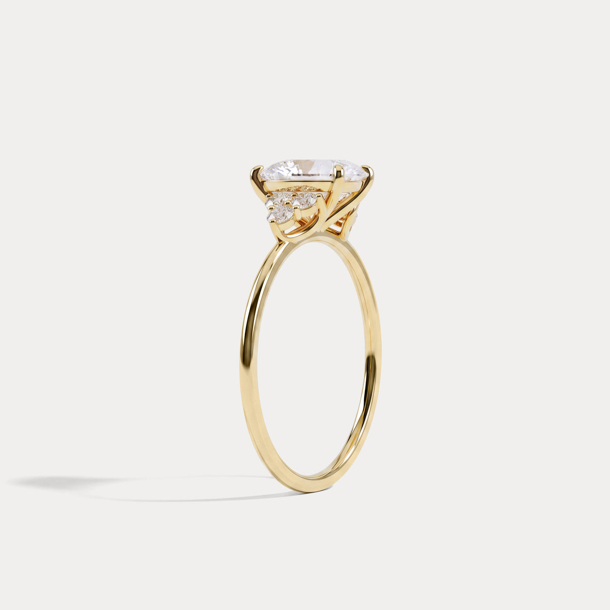 Juliette丨1CT Pear Cut Lab Grown Diamond Cluster Ring with Round Accents in 14K Gold/Platinum - Rings