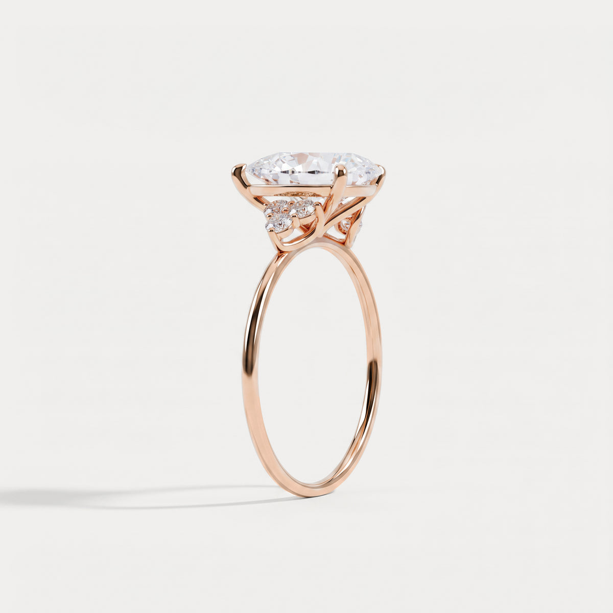 Juliette丨2CT Pear Cut Lab Grown Diamond Cluster Ring with Round Accents in 14K Gold/Platinum - Rings