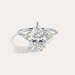 Juliette丨2CT Pear Cut Lab Grown Diamond Cluster Ring with Round Accents in 14K Gold/Platinum - Rings