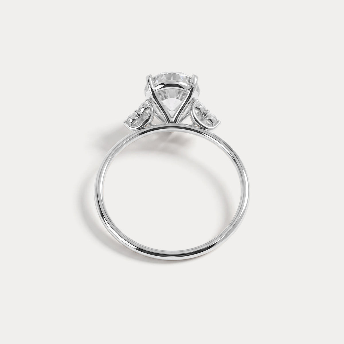 Juliette丨2CT Pear Cut Lab Grown Diamond Cluster Ring with Round Accents in 14K Gold/Platinum - Rings