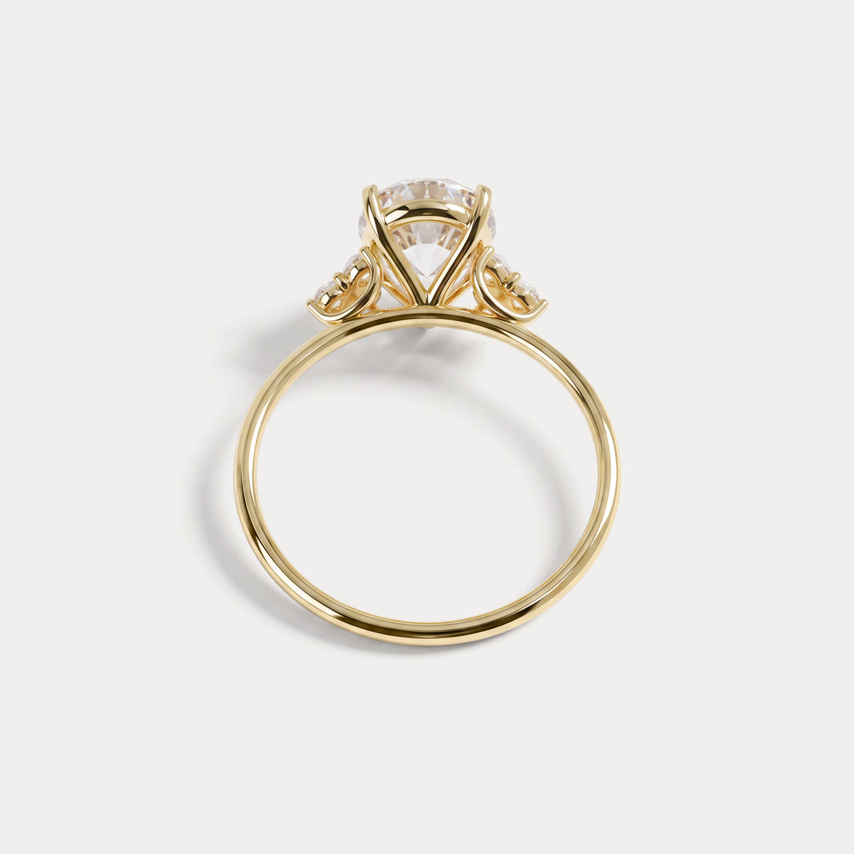 Juliette丨2CT Pear Cut Lab Grown Diamond Cluster Ring with Round Accents in 14K Gold/Platinum - Rings