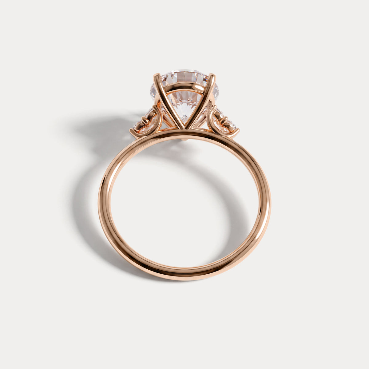 Juliette丨3CT Pear Cut Lab Grown Diamond Cluster Ring with Round Accents in 14K Gold/Platinum - Rings
