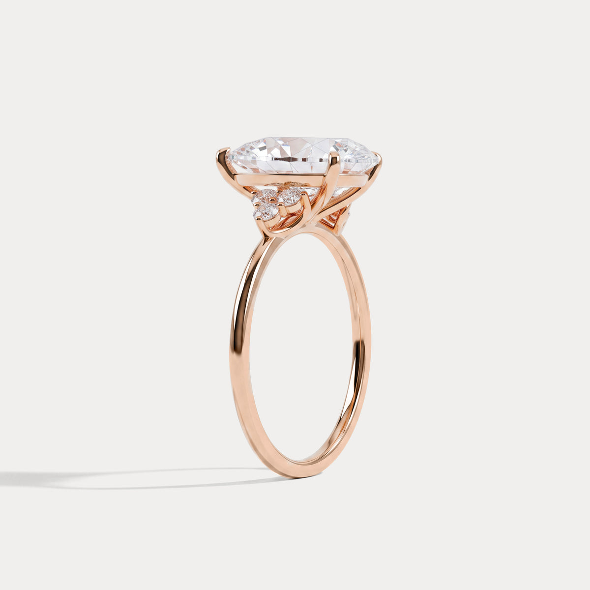 Juliette丨3CT Pear Cut Lab Grown Diamond Cluster Ring with Round Accents in 14K Gold/Platinum - Rings