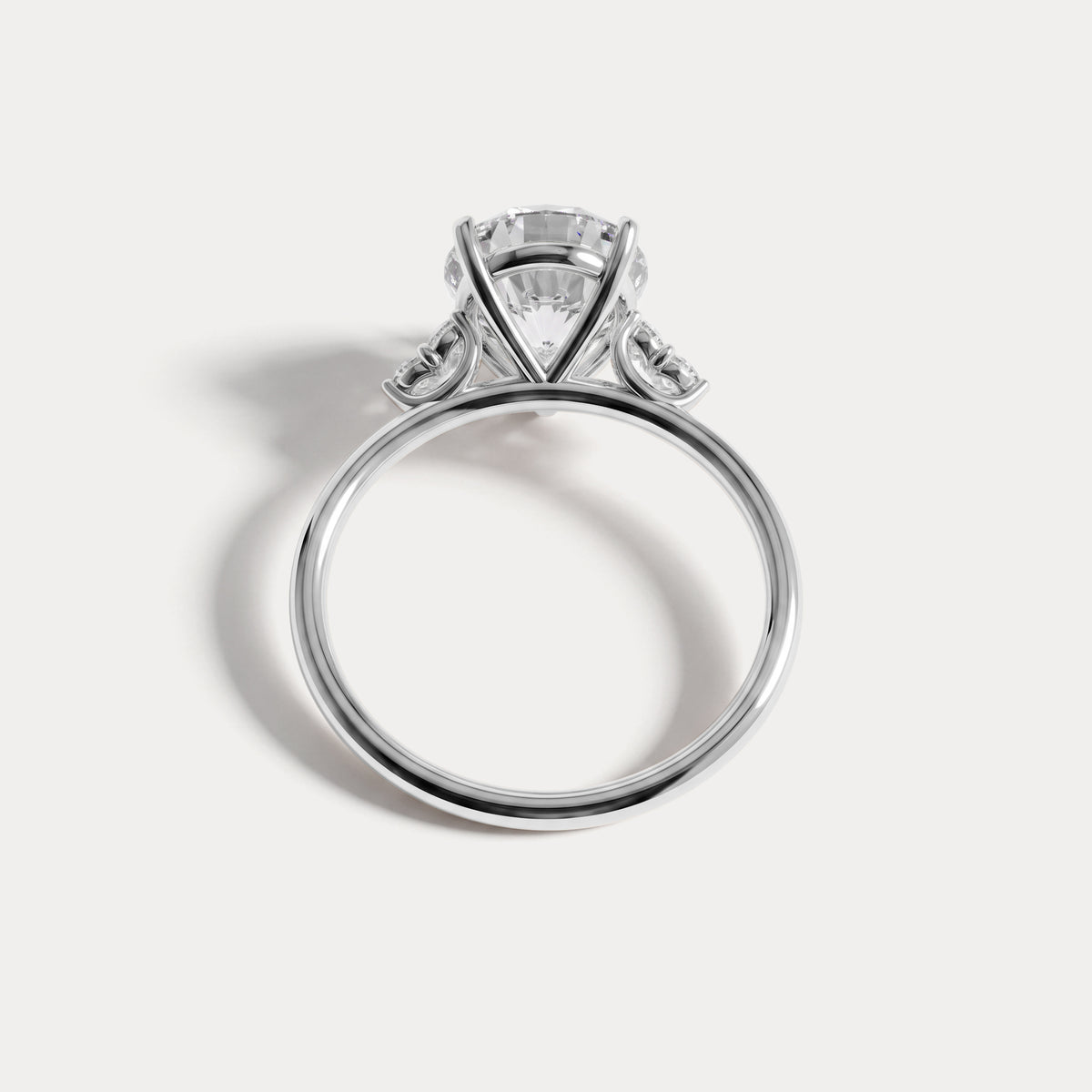 Juliette丨3CT Pear Cut Lab Grown Diamond Cluster Ring with Round Accents in 14K Gold/Platinum - Rings