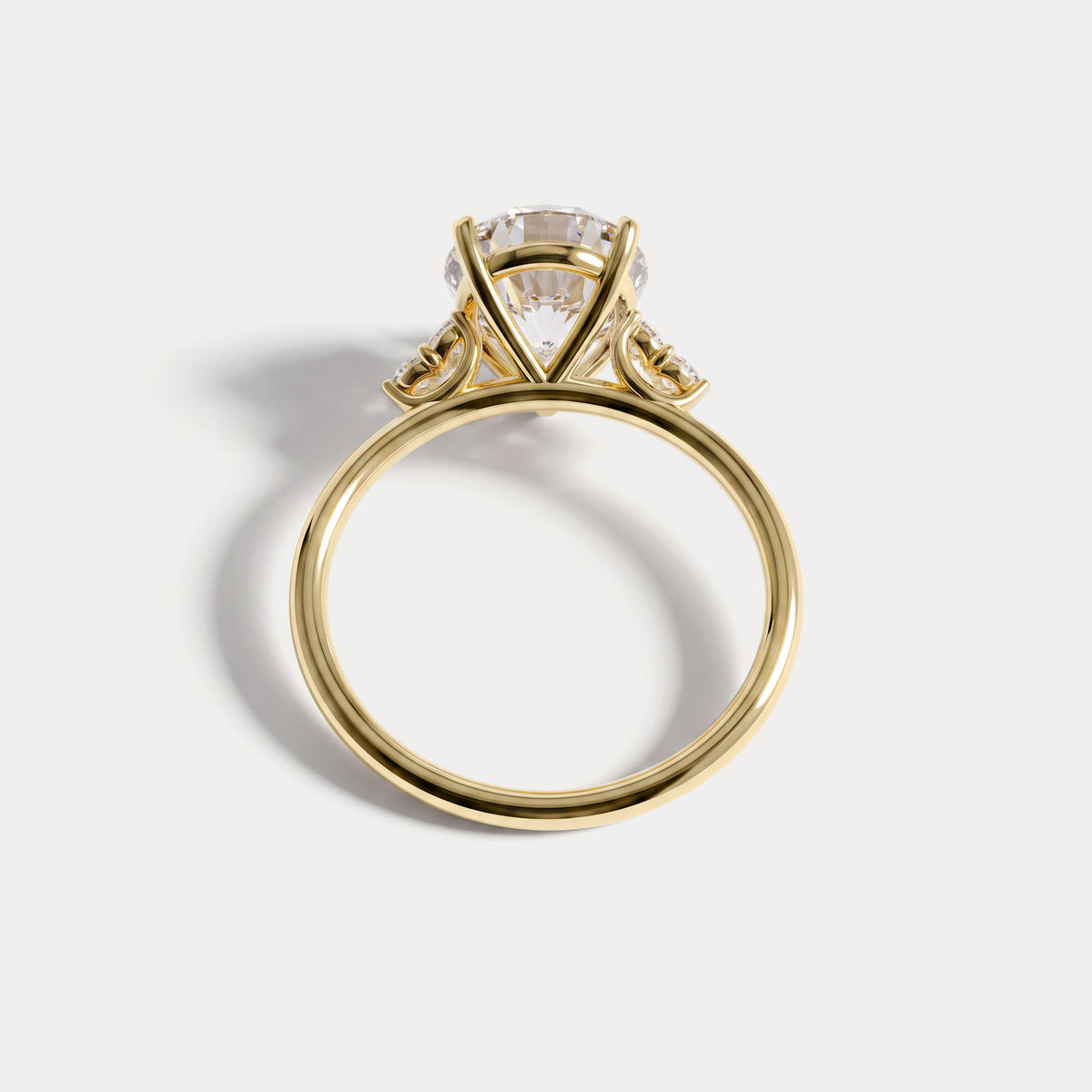 Juliette丨3CT Pear Cut Lab Grown Diamond Cluster Ring with Round Accents in 14K Gold/Platinum - Rings