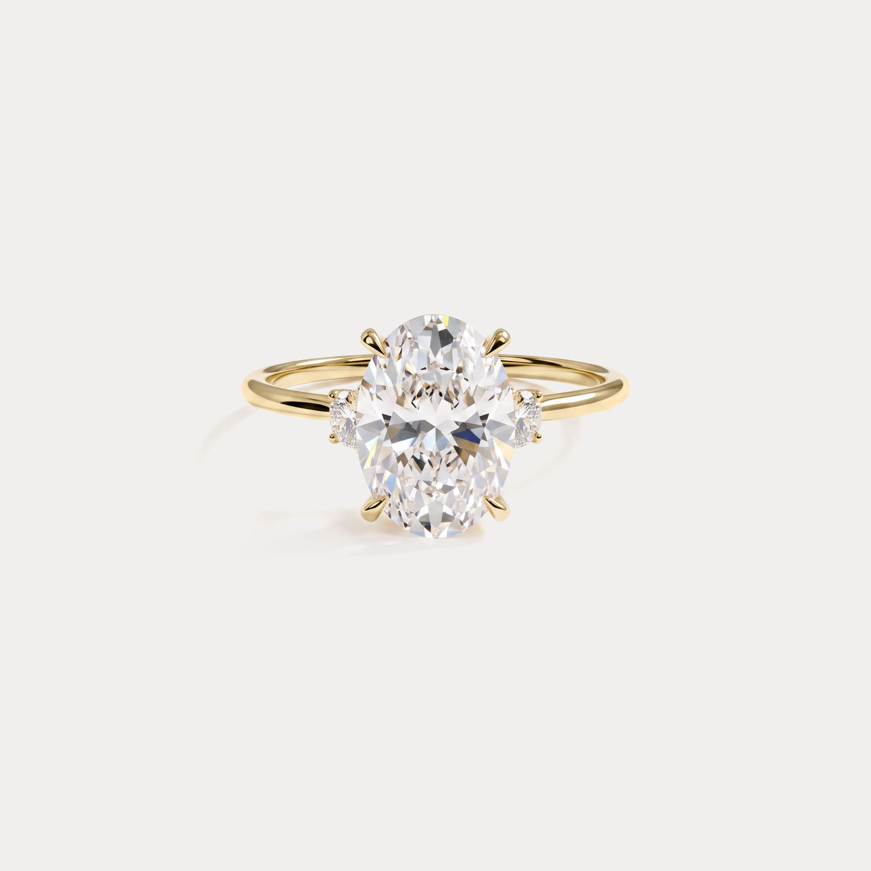 Olivia丨2CT Three-Stone Lotus-Inspired Lab-grown Diamond Engagement Ring - Rings