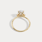 Olivia丨2CT Three-Stone Lotus-Inspired Lab-grown Diamond Engagement Ring - Rings