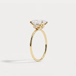 Olivia丨2CT Three-Stone Lotus-Inspired Lab-grown Diamond Engagement Ring - Rings