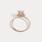 Olivia丨2CT Three-Stone Lotus-Inspired Lab-grown Diamond Engagement Ring - Rings