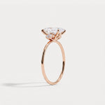 Olivia丨2CT Three-Stone Lotus-Inspired Lab-grown Diamond Engagement Ring - Rings