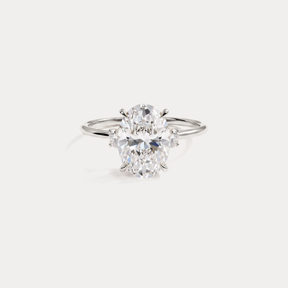 Olivia丨2CT Three-Stone Lotus-Inspired Lab-grown Diamond Engagement Ring - Rings