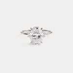 Olivia丨2CT Three-Stone Lotus-Inspired Lab-grown Diamond Engagement Ring - Rings
